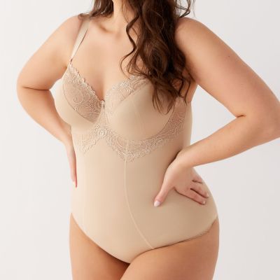 Gorsenia Gala Underwired Body Beige Body with wired, non-padded bra 75-95, D-H K356-BEZ