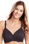 Royce Georgia T-shirt Bra Black-thumb Wirefree, almost full cup style smooth and seamfree t-shirt bra with bilateral pockets 70-95, D-FF 886P-BLK