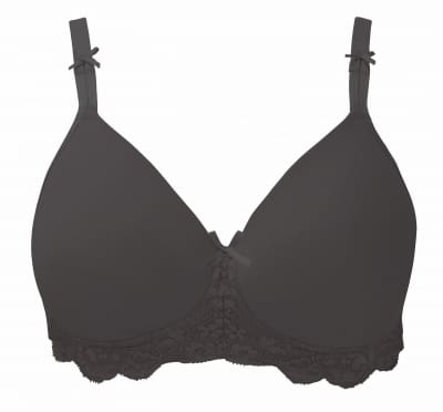 Royce Georgia T-shirt Bra Black Wirefree, almost full cup style smooth and seamfree t-shirt bra with bilateral pockets 70-95, D-FF 886P-BLK