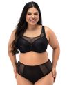 Nessa Georgia UW Soft Crop Top Bra - Black-thumb Underwired, unpadded soft cup balconnet with mesh crop top layer. 65-110, D-P GEO-560-CZA