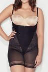 Mitex Glossy Form Shaper Body Black-thumb Shaping cupless body with legs S-5XL GF-B