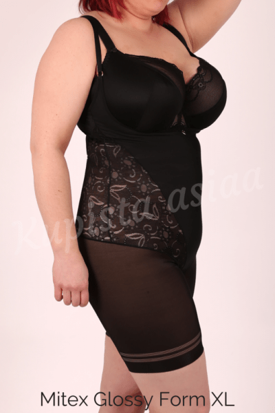 Mitex Glossy Form Shaper Body Black Shaping cupless body with legs S-5XL GF-B