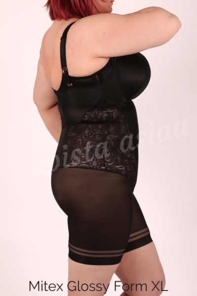 Mitex Glossy Form Shaper Body Black Shaping cupless body with legs S-5XL GF-B