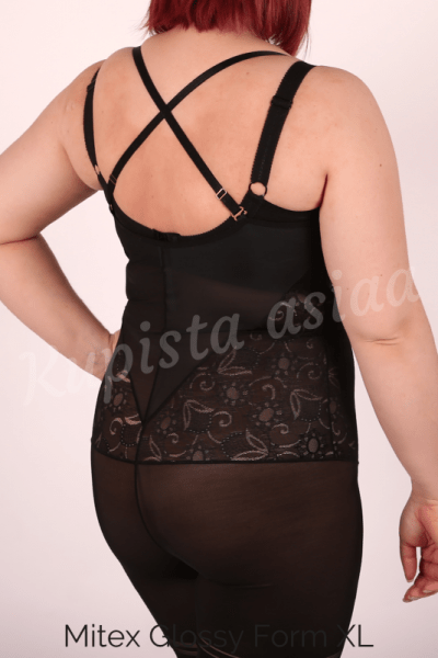 Mitex Glossy Form Shaper Body Black Shaping cupless body with legs S-5XL GF-B