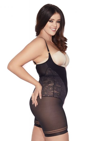 Mitex Glossy Form Shaper Body Black Shaping cupless body with legs S-5XL GF-B