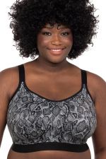Goddess Sport Non-Wired Bra Black Snake
