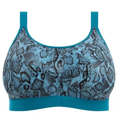 Goddess Goddess Sport Non-Wired Bra Teal Snake Non-wired, non-padded sports bra 75-105, G-N GD6912-TEL
