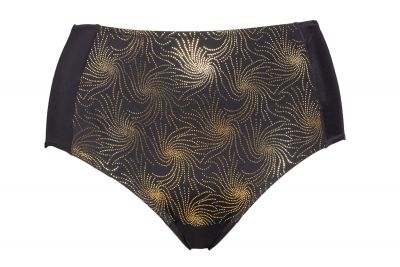 Plaisir Golden Maxi Bikini Brief Black/Gold High waisted maxi bikini brief 42-54 T0015-BLK/GLD