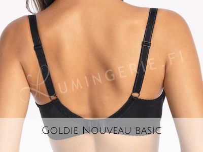 Gaia Lingerie Goldie Nouveau Semi Soft Bra Black Underwired, semi soft bra 65-105, D-L BS-899-CZ2