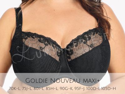 Gaia Lingerie Goldie Nouveau Semi Soft Bra Black Underwired, semi soft bra 65-105, D-L BS-899-CZ2