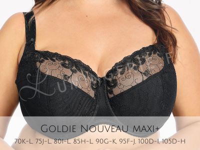 Gaia Lingerie Goldie Nouveau Semi Soft Bra Black Underwired, semi soft bra 65-105, D-L BS-899-CZ2