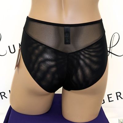 Gorsenia Ottavia Briefs Black & Petrol Midi briefs with medium high waist. M/38 - 4XL/48 K948