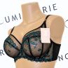 Gorsenia Ottavia UW Soft Side Support Bra Black & Petrol-thumb Underwired, non-padded soft side support bra with embroidery. 65-105, D-L K947