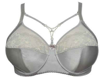 Plaisir Grace Full Cup Bra Silvery Underwired, non padded, stretch lace full cup bra 80-110 D-I 1145-23/SIL