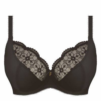 Freya Hallie UW Soft Plunge Bra Black Underwired, non-padded soft cup bra 60-90, D-O AA402602-BLK