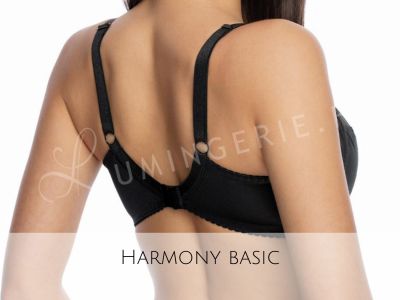 Gaia Lingerie Harmonia Soft Bra Black Underwired, soft cup bra with side support 65-105, D-L BS-1142-CZA