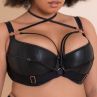 Scantilly by Curvy Kate Harnessed Padded Half Cup Bra Black Pleather-thumb Underwired, padded half cup bra with matte pleather cover. 65-85, E-L ST-008105-BLK