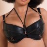 Scantilly by Curvy Kate Harnessed Padded Half Cup Bra Black Pleather-thumb Underwired, padded half cup bra with matte pleather cover. 65-85, E-L ST-008105-BLK