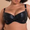 Scantilly by Curvy Kate Harnessed Padded Half Cup Bra Black Pleather-thumb Underwired, padded half cup bra with matte pleather cover. 65-85, E-L ST-008105-BLK