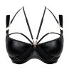 Scantilly by Curvy Kate Harnessed Padded Half Cup Bra Black Pleather-thumb Underwired, padded half cup bra with matte pleather cover. 65-85, E-L ST-008105-BLK