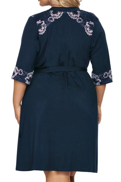  Helen Dressing Gown Navy  S-5XL 