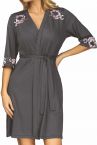 Hamana Helen Dressing Gown Grey-Pink-thumb  S-5XL 