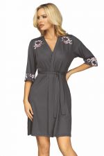 Helen Dressing Gown Grey-Pink