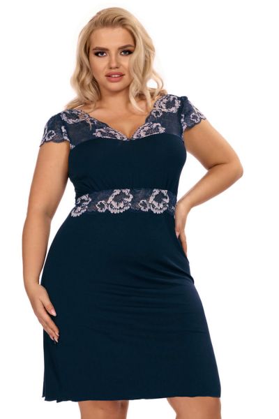Hamana Helen Nightdress Navy  S-5XL 