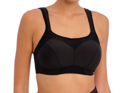 Freya Active High-Octane UW Sports Bra Black Underwired and padded sports bra with a racerback option. 60-90, D-M AC401003-BLK