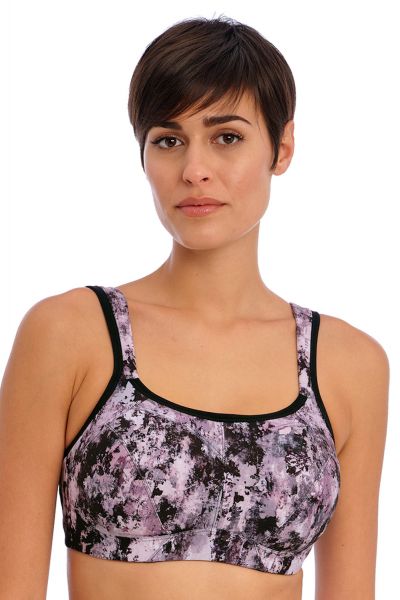 Freya Active High-Octane UW Sports Bra Haze Underwired and padded sports bra with a racerback option. 60-90, D-M AC401003-HZE