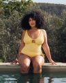 Curvy Kate Holiday Non Wired Swimsuit - Sunshine-thumb Non-wired, dual sized swimsuit with adjustable straps and ruching. 65-90 E/F - M/N CS036606-SUY