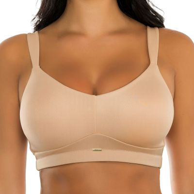 Parfait Lingerie Holly Wire Free Seamless Bra - Warm Sand Non-wired bralette with smooth, seamfree cups. M-2XL, S+-3XL+ (D-L cups) P8000-WSD