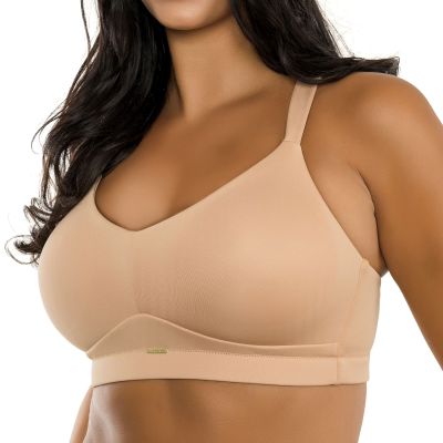 Parfait Lingerie Holly Wire Free Seamless Bra - Warm Sand Non-wired bralette with smooth, seamfree cups. M-2XL, S+-3XL+ (D-L cups) P8000-WSD