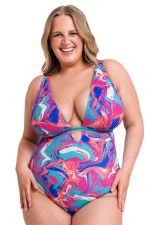 Ibiza NW Reversible Plunge Swimsuit Print Mix & Turquoise