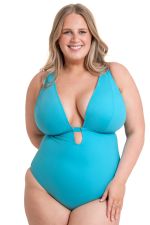 Ibiza NW Reversible Plunge Swimsuit Print Mix & Turquoise