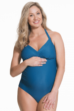 Iced Tea Halterneck Maternity Swimsuit Petrol (D-I)