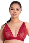 Scantilly by Curvy Kate Indulgence Lace Bralette Red Latte-thumb Nonwired lace bralette with adjustable straps to fit DD-HH cups S-XL ST-010-110-RED-LAE