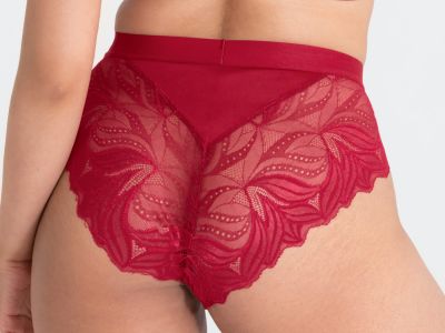 Scantilly by Curvy Kate Indulgence High Waist Lace Brief Red  S-XL ST-010-208-RED-LAE