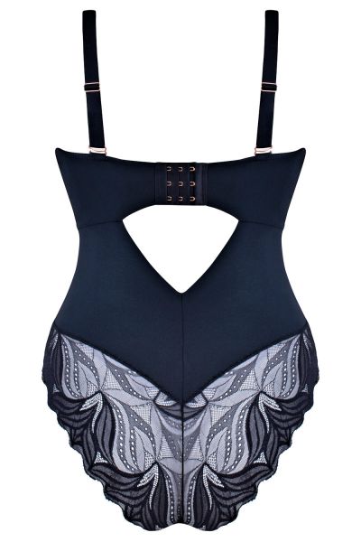 Scantilly by Curvy Kate Indulgence Lace Body Black Latte Nonwired lace body with adjustable straps to fit DD-HH cups S/36-38 - 3XL/56-58 ST-010-704-BLK-LAE