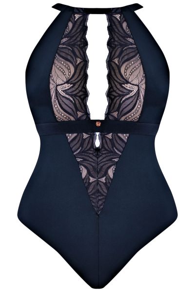 Scantilly by Curvy Kate Indulgence Lace Body Black Latte Nonwired lace body with adjustable straps to fit DD-HH cups S/36-38 - 3XL/56-58 ST-010-704-BLK-LAE
