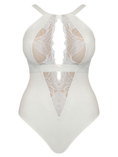 Scantilly by Curvy Kate Indulgence Lace Body Ivory Nonwired lace body with adjustable straps to fit DD-HH cups S-2XL ST-010-704-IVORY