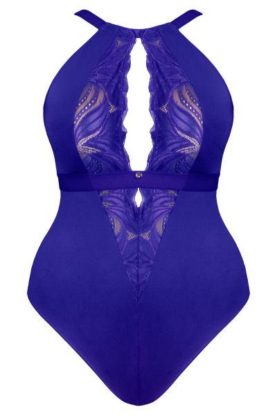 Scantilly by Curvy Kate Indulgence Lace Body Ultraviolet Nonwired lace body with adjustable straps to fit DD-HH cups S-2XL ST-010-704-ULTRAV