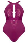 Scantilly by Curvy Kate Indulgence Lace Body Orchid Latte-thumb Nonwired lace body with adjustable straps to fit DD-HH cups S-2XL ST-010-704-ORC-LAE