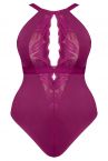 Scantilly by Curvy Kate Indulgence Lace Body Orchid Latte-thumb Nonwired lace body with adjustable straps to fit DD-HH cups S-2XL ST-010-704-ORC-LAE