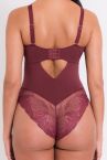 Scantilly by Curvy Kate Indulgence Lace Body Oxblood-thumb Nonwired lace body with adjustable straps to fit DD-HH cups. S-2XL ST-010-704-OXB