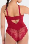 Scantilly by Curvy Kate Indulgence Lace Body Red Latte-thumb Nonwired lace body with adjustable straps to fit DD-HH cups S-XL ST-010-704-RED-LAE