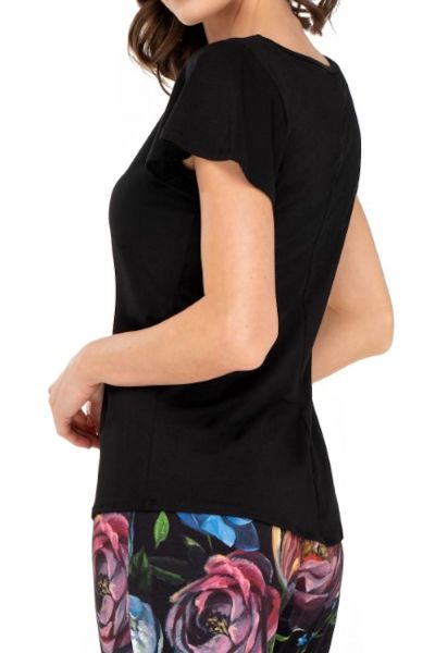  Ingrid Pyjama Set Black Floral 2 piece pyjama set S/34-36 - 2XL/50-52 