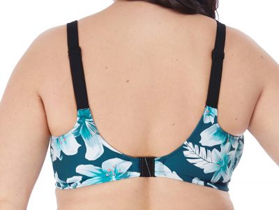 Elomi Island Lily Plunge Swim Bra Petrol Floral Underwired bikini bra 75-100, E-L ES7222-PEO