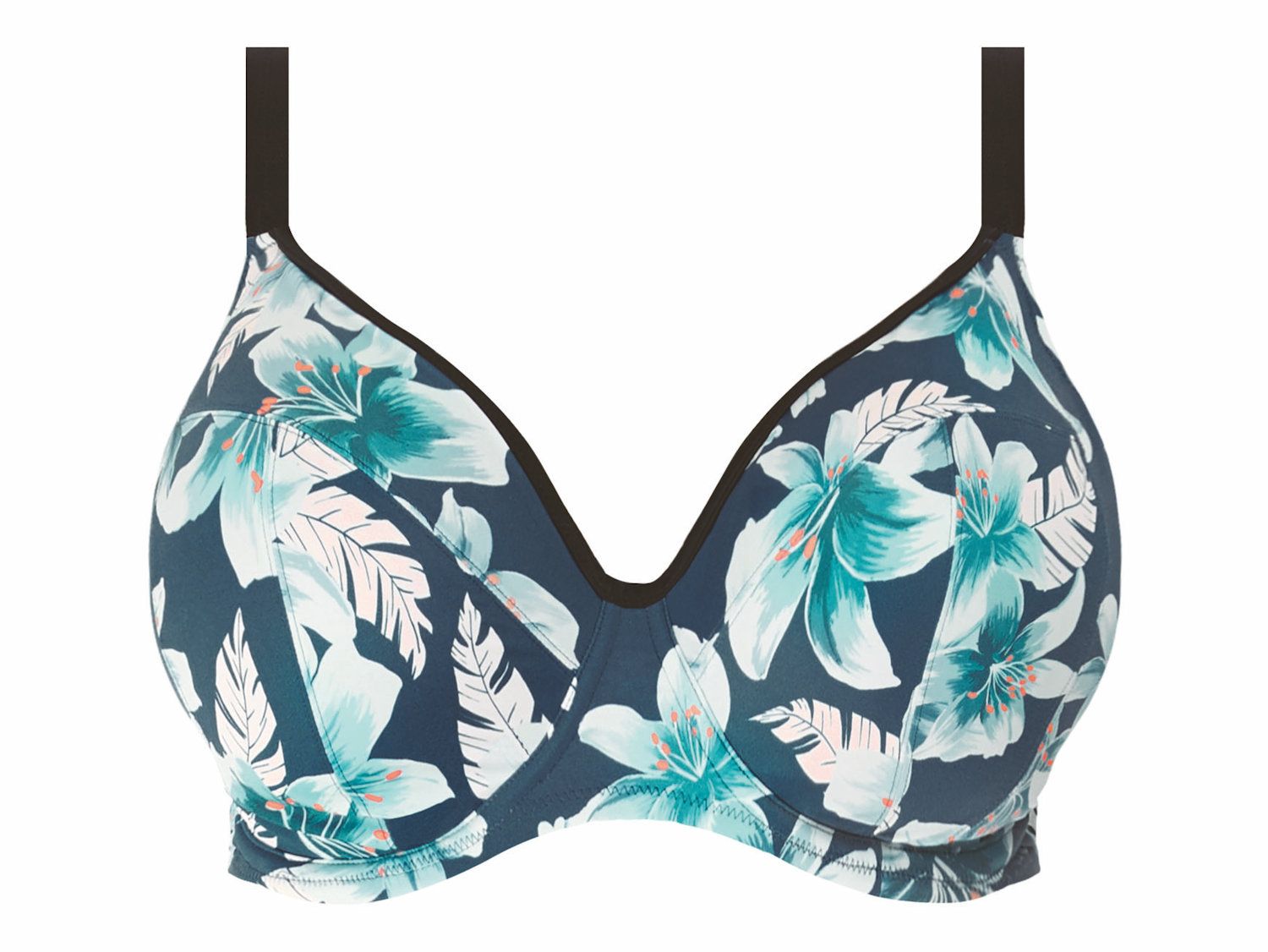 Elomi Island Lily Plunge Swim Bra Petrol Floral Lumingerie bras and