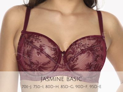 Gaia Lingerie Jasmine/Justine Soft Bra Burgundy Underwired, soft cup bra with side support 70-105, D-L BS-1035/1031-BUR